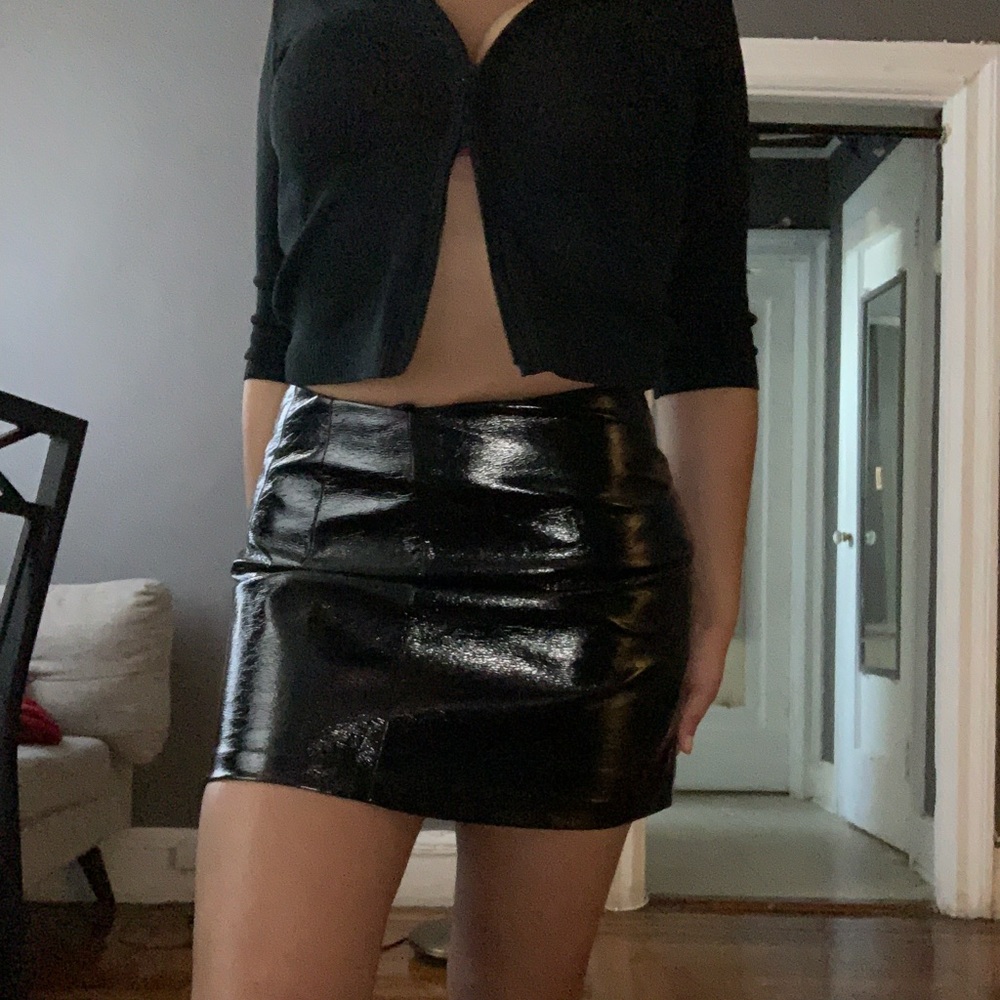 Faux Leather Mini Skirt